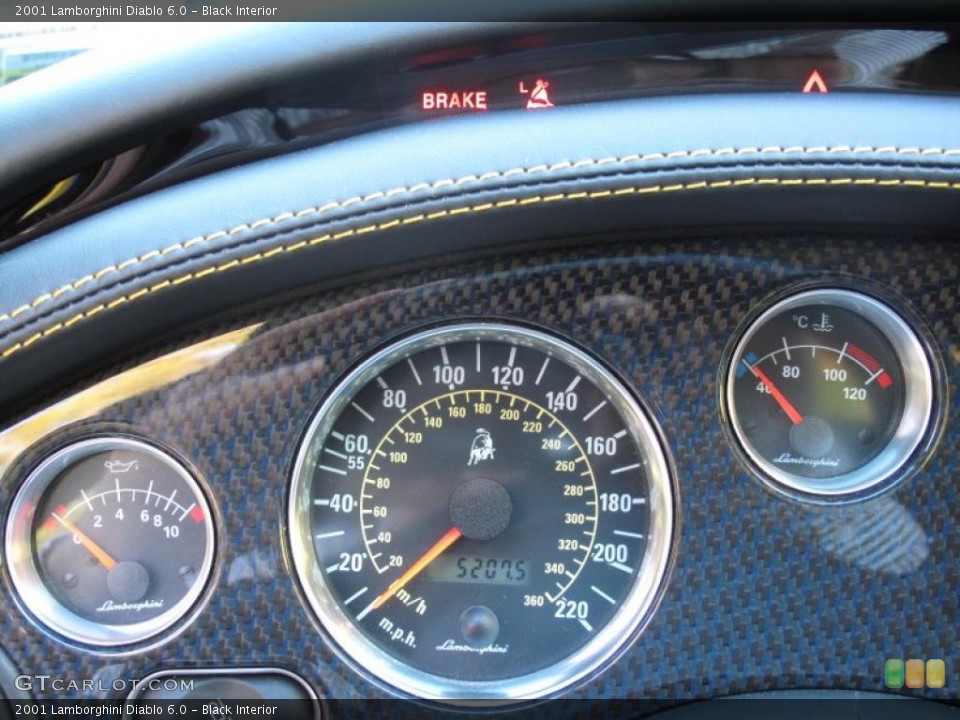 Black Interior Gauges for the 2001 Lamborghini Diablo 6.0 #43307523