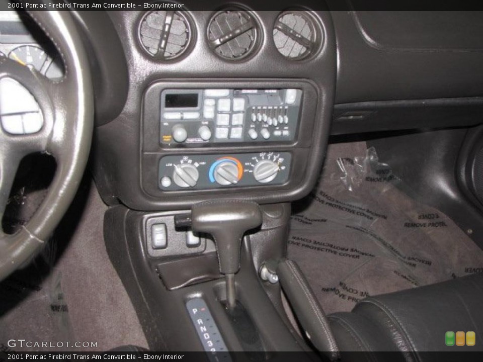 Ebony Interior Controls for the 2001 Pontiac Firebird Trans Am Convertible #43317668