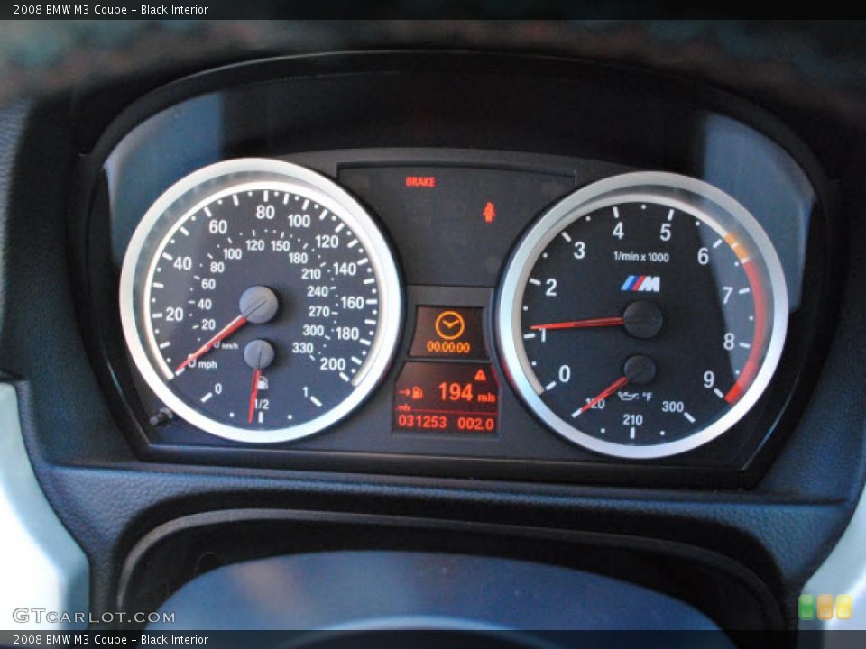 Black Interior Gauges for the 2008 BMW M3 Coupe #43323307