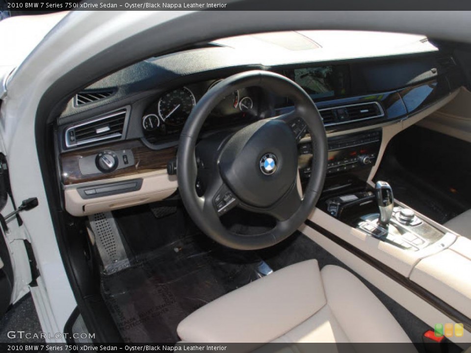 Oyster/Black Nappa Leather Interior Prime Interior for the 2010 BMW 7 Series 750i xDrive Sedan #43323672