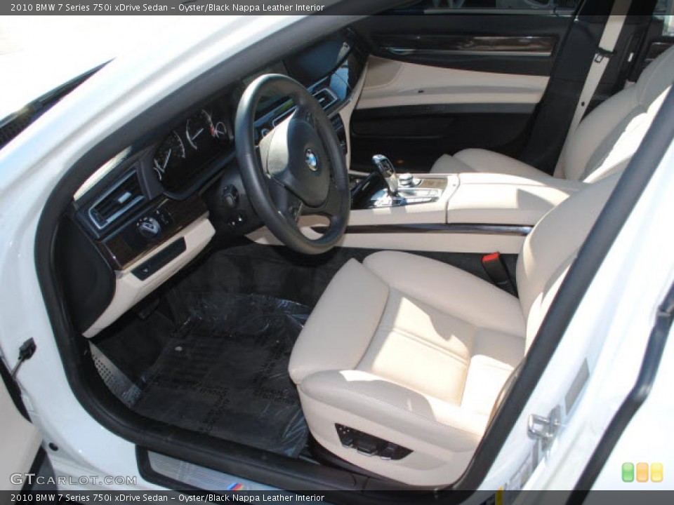 Oyster/Black Nappa Leather Interior Photo for the 2010 BMW 7 Series 750i xDrive Sedan #43323688