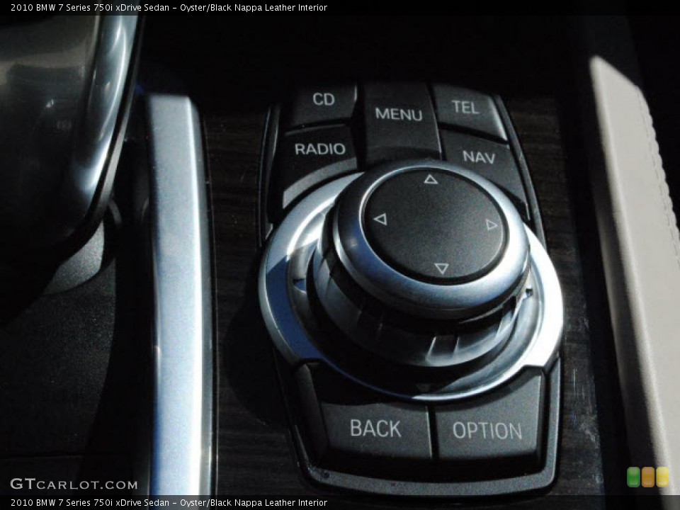 Oyster/Black Nappa Leather Interior Controls for the 2010 BMW 7 Series 750i xDrive Sedan #43323820