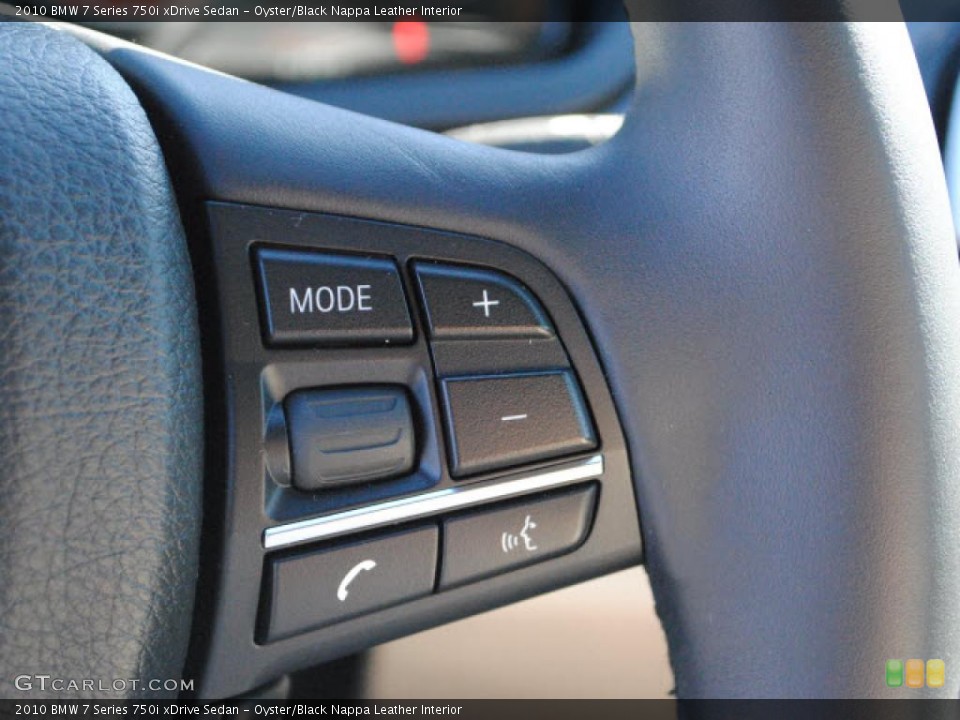 Oyster/Black Nappa Leather Interior Controls for the 2010 BMW 7 Series 750i xDrive Sedan #43323848