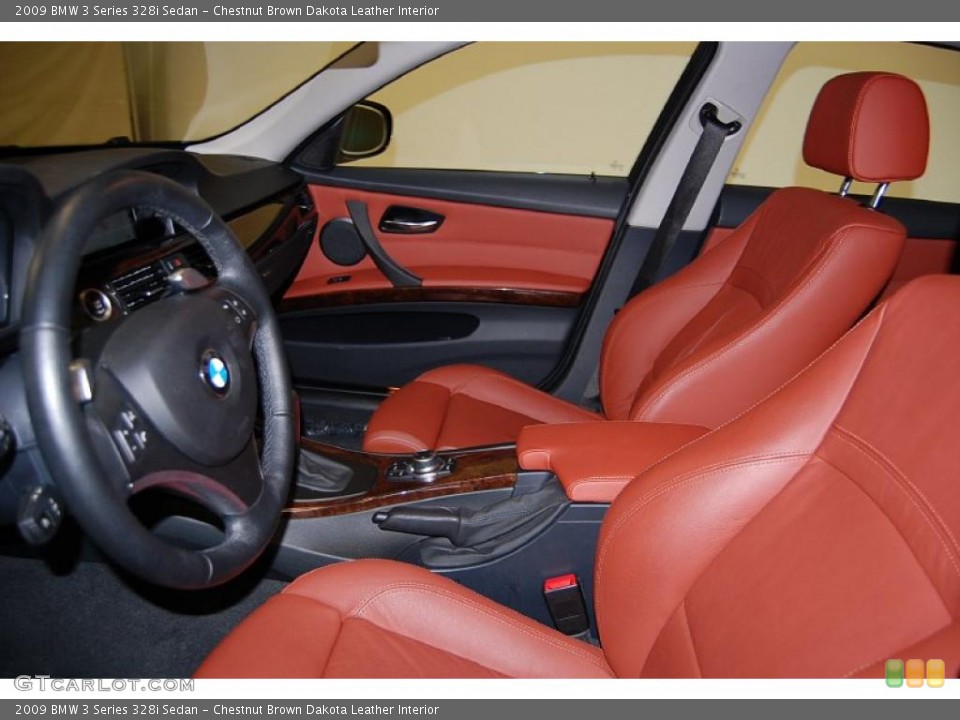 Chestnut Brown Dakota Leather Interior Photo for the 2009 BMW 3 Series 328i Sedan #43326539