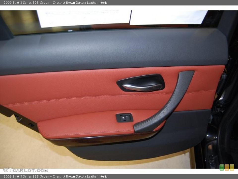 Chestnut Brown Dakota Leather Interior Door Panel for the 2009 BMW 3 Series 328i Sedan #43326675