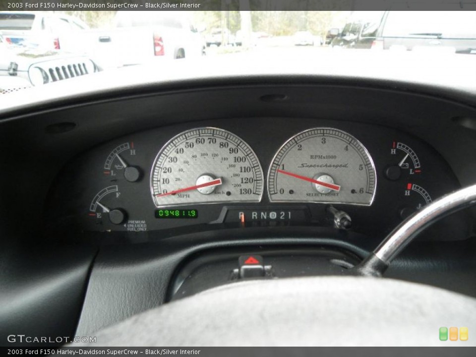 Black/Silver Interior Gauges for the 2003 Ford F150 Harley-Davidson SuperCrew #43330695