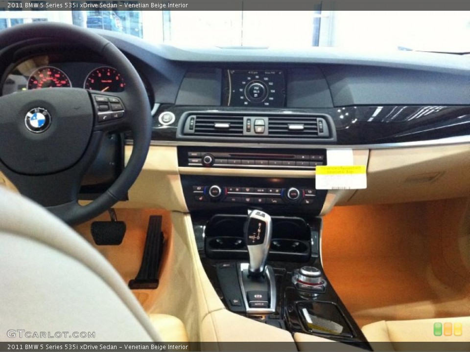 Venetian Beige Interior Dashboard for the 2011 BMW 5 Series 535i xDrive Sedan #43342303
