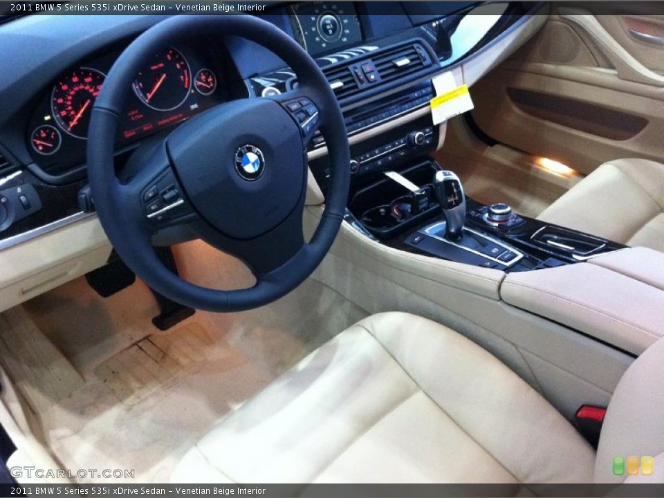 Venetian Beige Interior Prime Interior for the 2011 BMW 5 Series 535i xDrive Sedan #43342323