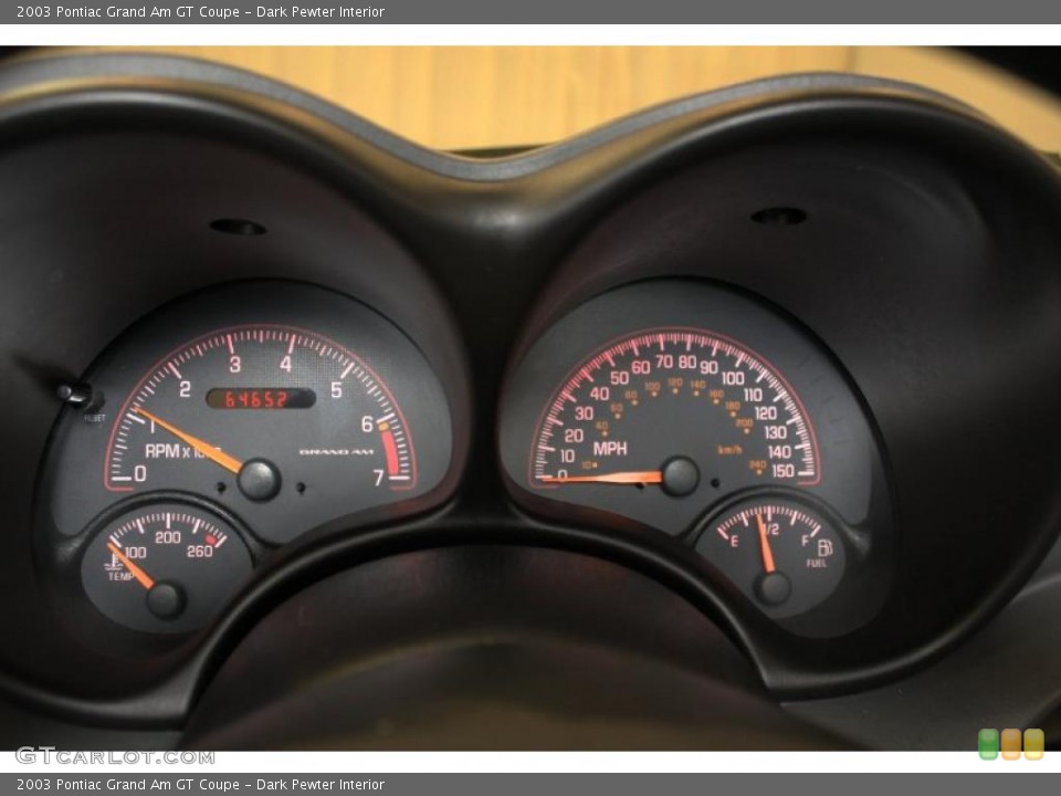 Dark Pewter Interior Gauges for the 2003 Pontiac Grand Am GT Coupe #43343347