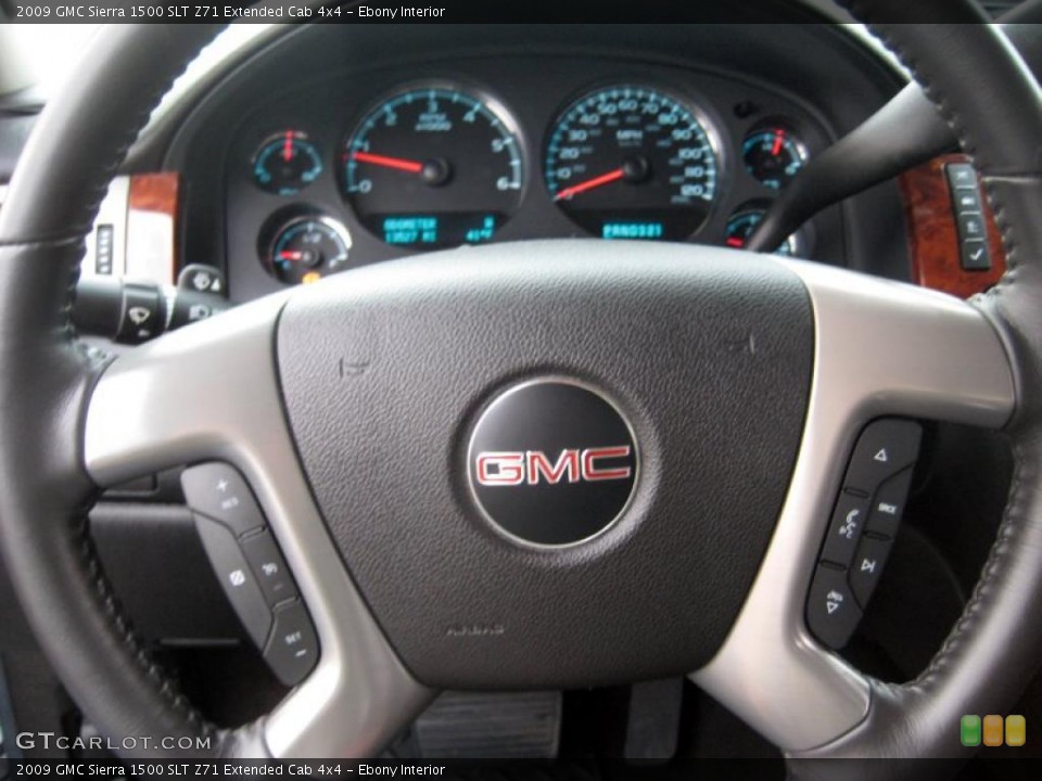 Ebony Interior Steering Wheel for the 2009 GMC Sierra 1500 SLT Z71 Extended Cab 4x4 #43344845