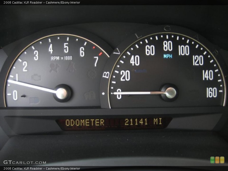 Cashmere/Ebony Interior Gauges for the 2008 Cadillac XLR Roadster #43346487