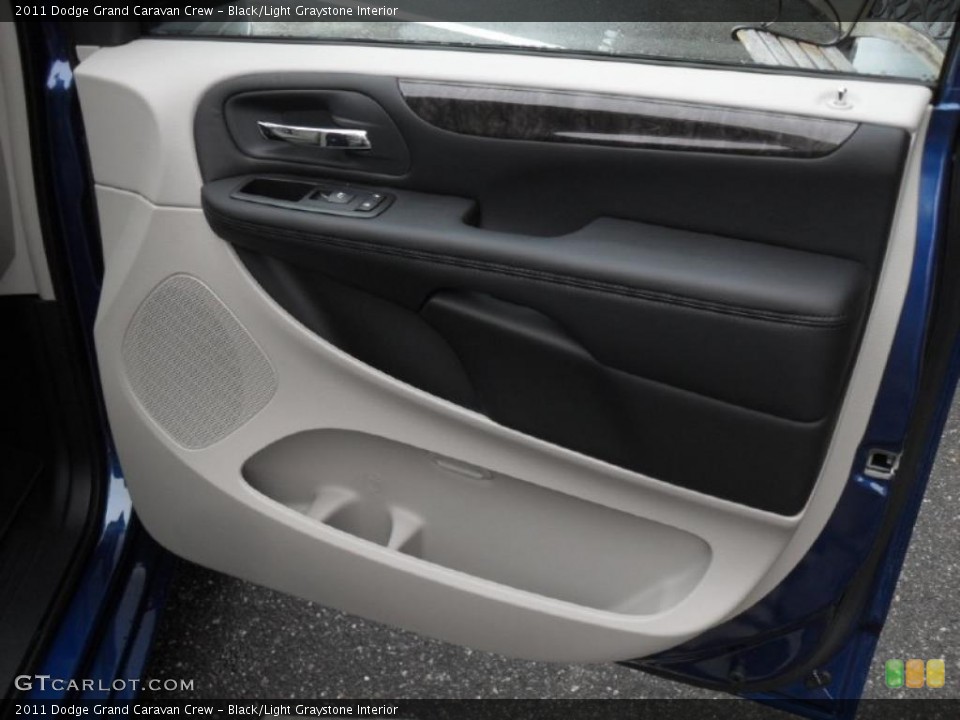 Black/Light Graystone Interior Door Panel for the 2011 Dodge Grand Caravan Crew #43354404