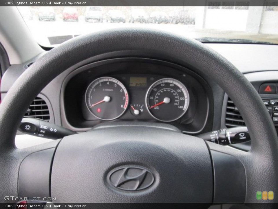 Gray Interior Steering Wheel for the 2009 Hyundai Accent GLS 4 Door #43361899