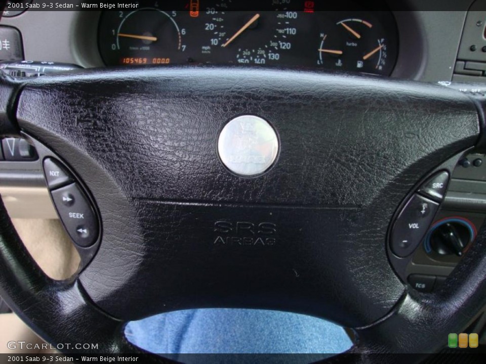 Warm Beige Interior Steering Wheel for the 2001 Saab 9-3 Sedan #43370177