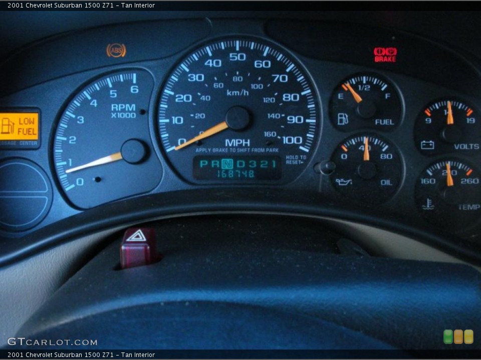Tan Interior Gauges for the 2001 Chevrolet Suburban 1500 Z71 #43389887