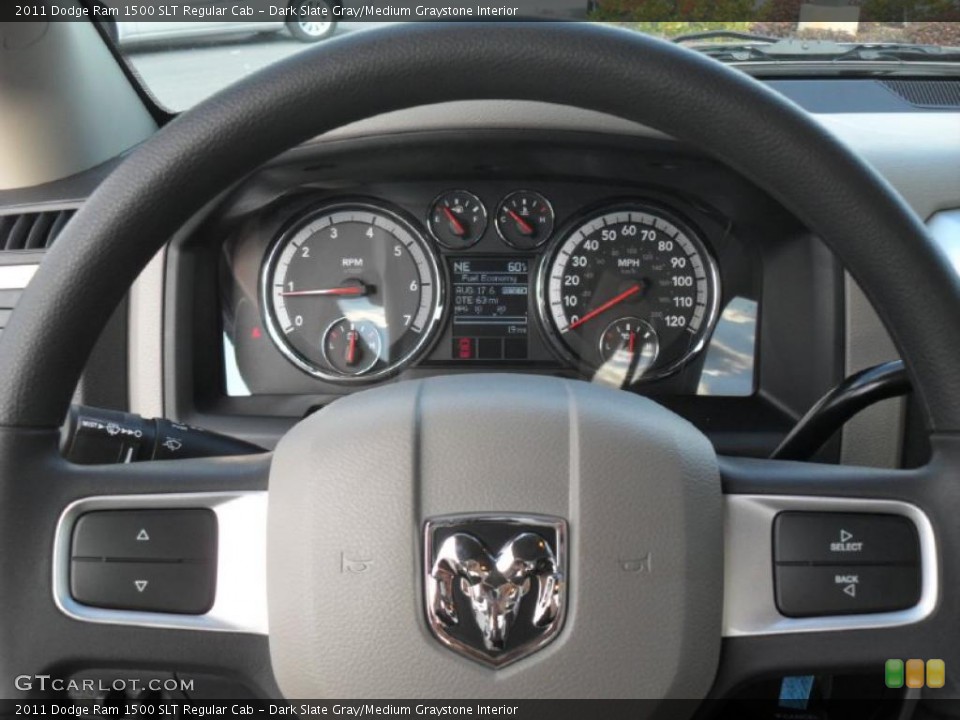 Dark Slate Gray/Medium Graystone Interior Controls for the 2011 Dodge Ram 1500 SLT Regular Cab #43390891