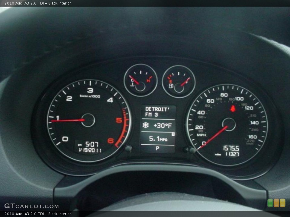 Black Interior Gauges for the 2010 Audi A3 2.0 TDI #43392343