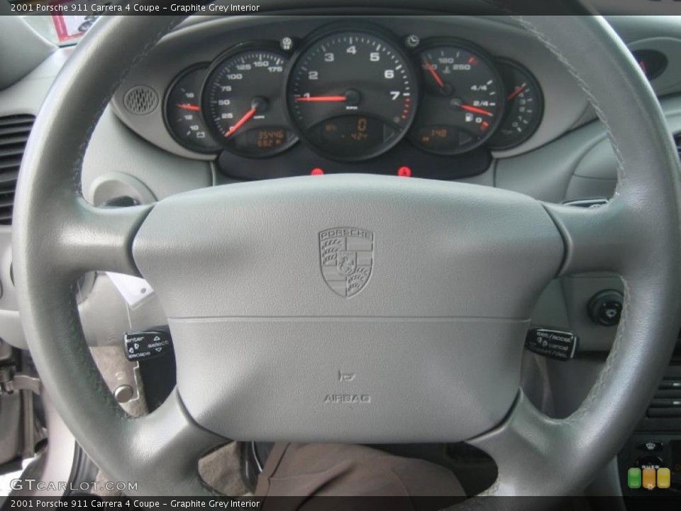 Graphite Grey Interior Steering Wheel for the 2001 Porsche 911 Carrera 4 Coupe #43426765
