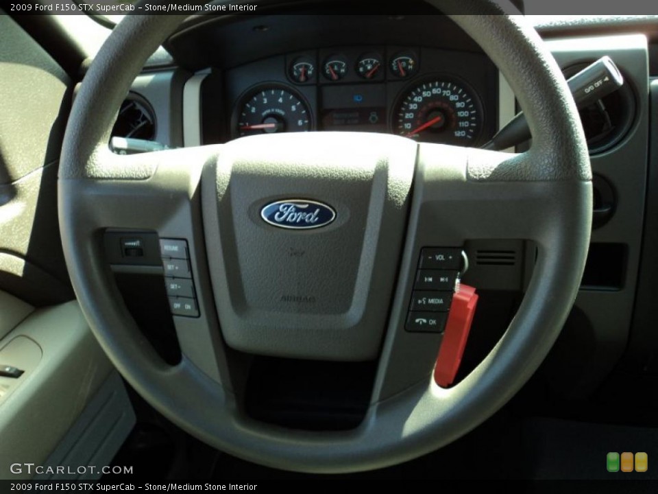 Stone/Medium Stone Interior Steering Wheel for the 2009 Ford F150 STX SuperCab #43428153