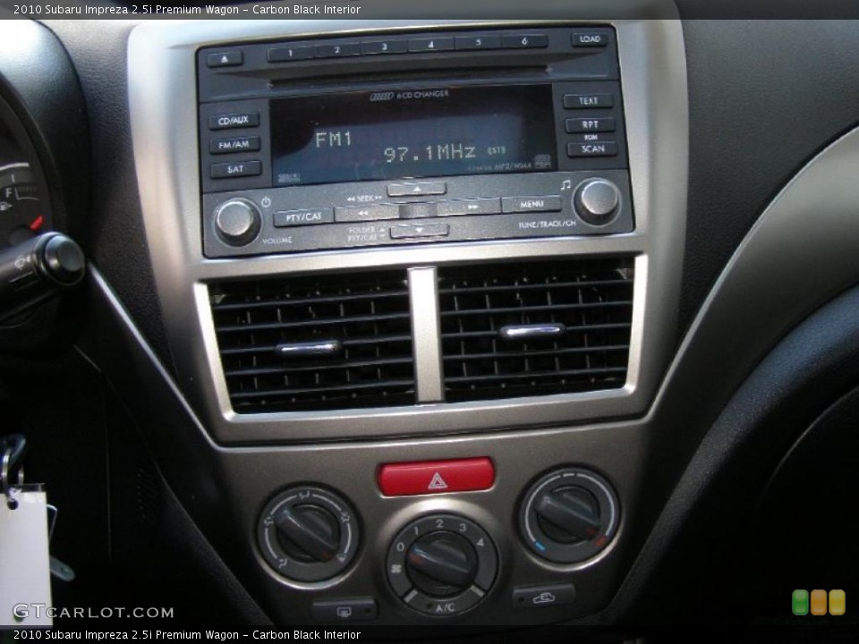 Carbon Black Interior Controls for the 2010 Subaru Impreza 2.5i Premium Wagon #43431121