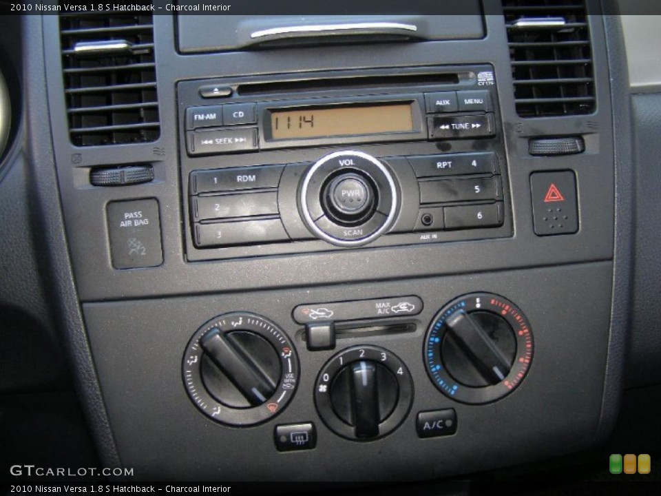Charcoal Interior Controls for the 2010 Nissan Versa 1.8 S Hatchback #43431429