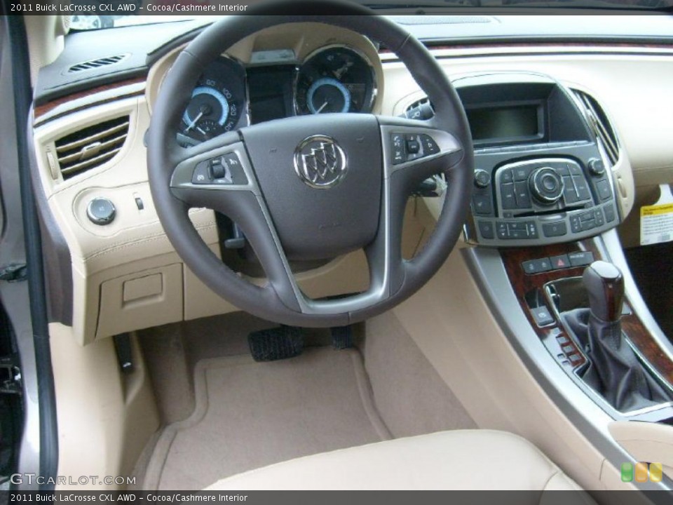 Cocoa/Cashmere Interior Dashboard for the 2011 Buick LaCrosse CXL AWD #43432723