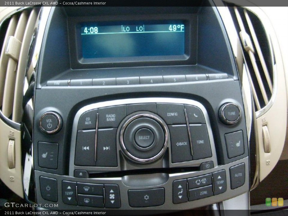 Cocoa/Cashmere Interior Controls for the 2011 Buick LaCrosse CXL AWD #43432819