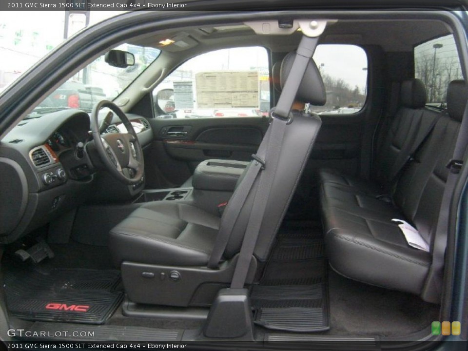 Ebony Interior Photo for the 2011 GMC Sierra 1500 SLT Extended Cab 4x4 #43434671