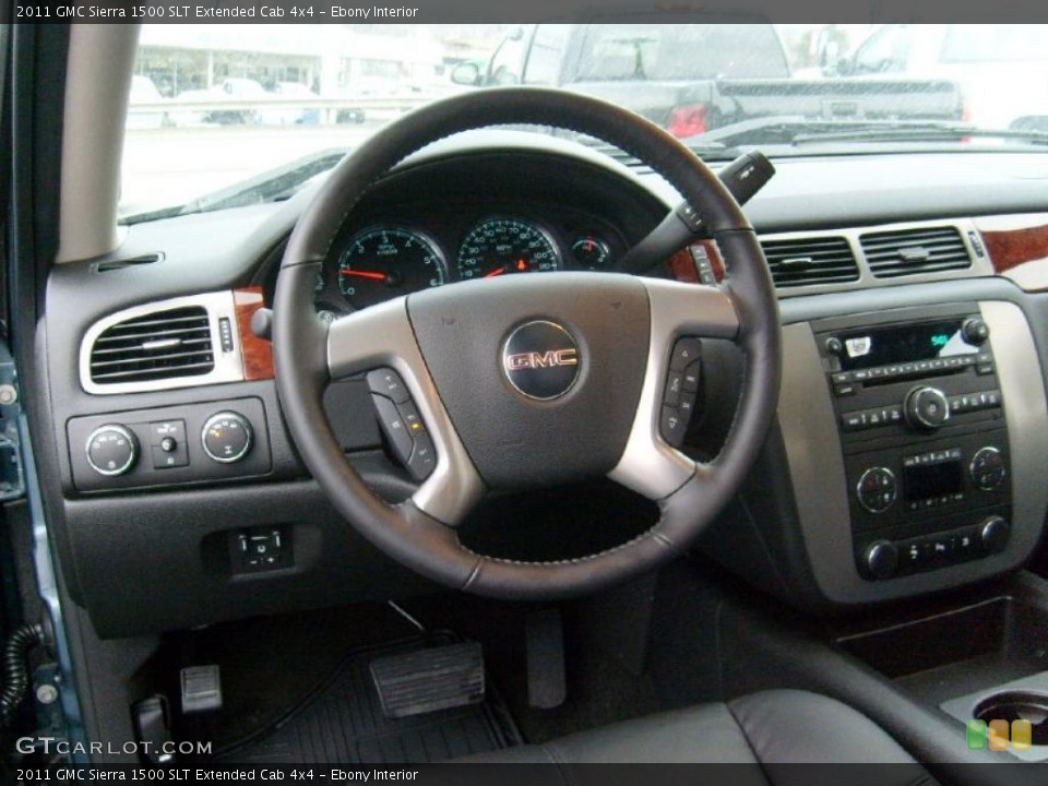 Ebony Interior Steering Wheel for the 2011 GMC Sierra 1500 SLT Extended Cab 4x4 #43434702