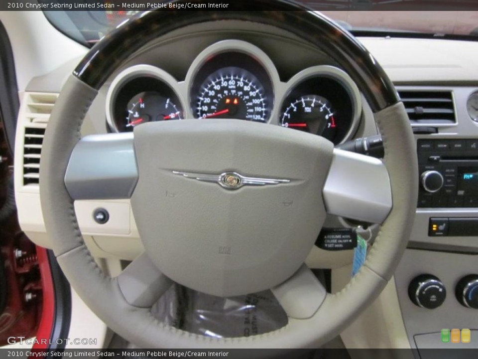 Medium Pebble Beige/Cream Interior Steering Wheel for the 2010 Chrysler Sebring Limited Sedan #43486704