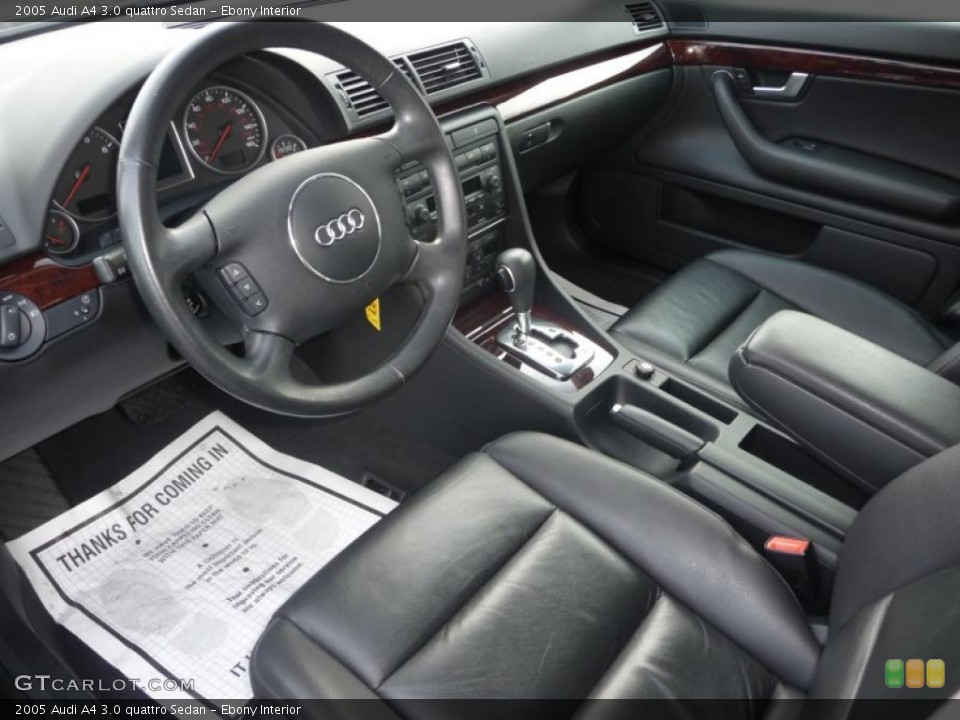 Ebony Interior Prime Interior for the 2005 Audi A4 3.0 quattro Sedan #43493141