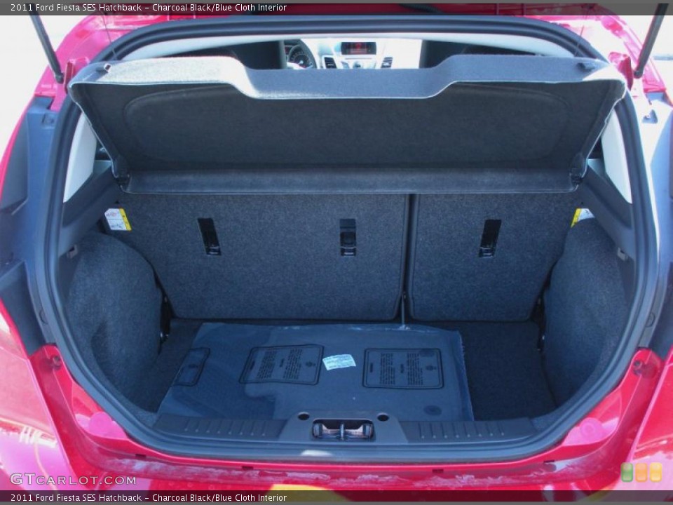 Charcoal Black/Blue Cloth Interior Trunk for the 2011 Ford Fiesta SES Hatchback #43518115