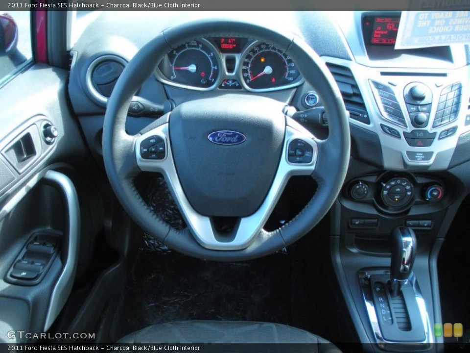 Charcoal Black/Blue Cloth Interior Dashboard for the 2011 Ford Fiesta SES Hatchback #43519771