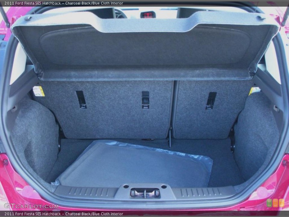 Charcoal Black/Blue Cloth Interior Trunk for the 2011 Ford Fiesta SES Hatchback #43519823