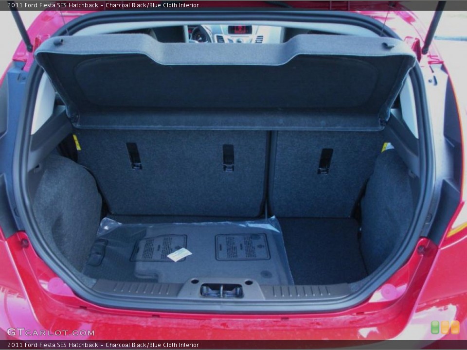 Charcoal Black/Blue Cloth Interior Trunk for the 2011 Ford Fiesta SES Hatchback #43520035