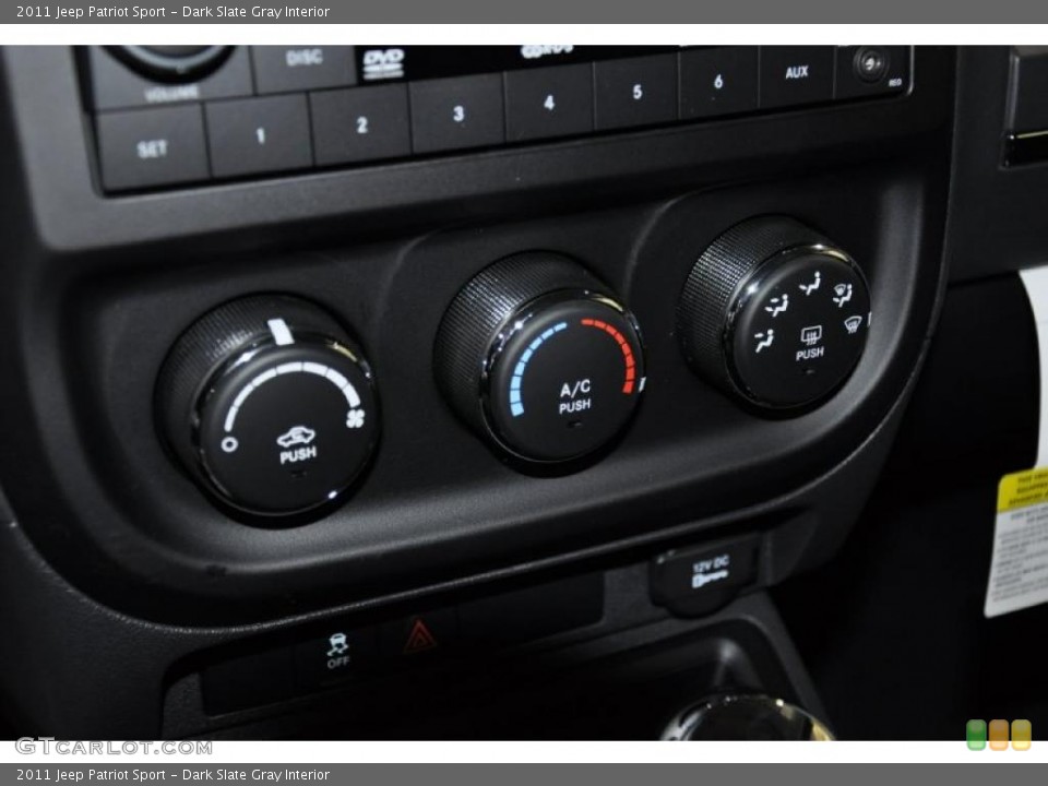 Dark Slate Gray Interior Controls for the 2011 Jeep Patriot Sport #43529015