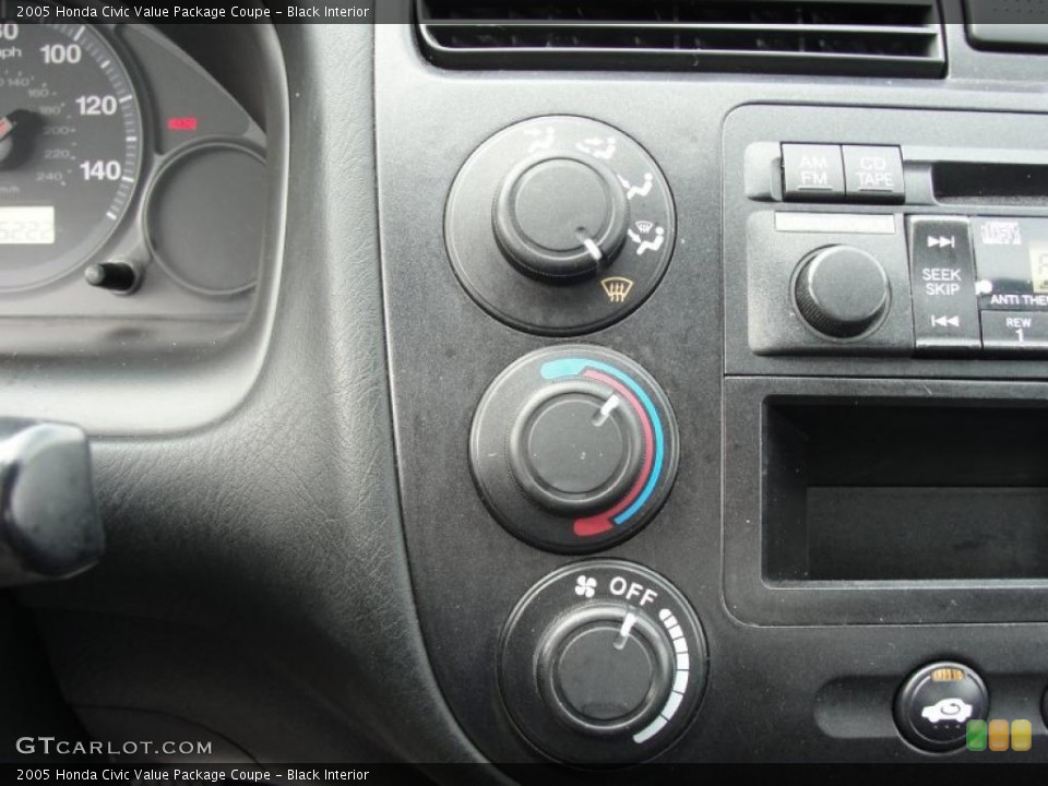 Black Interior Controls for the 2005 Honda Civic Value Package Coupe #43542268