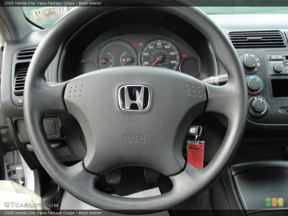 Black Interior Steering Wheel for the 2005 Honda Civic Value Package Coupe #43542304