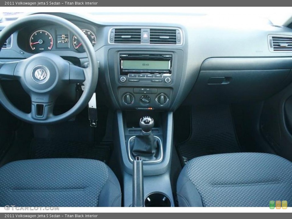 Titan Black Interior Dashboard for the 2011 Volkswagen Jetta S Sedan #43543632