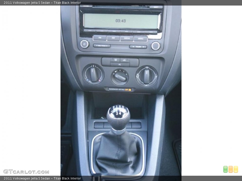 Titan Black Interior Controls for the 2011 Volkswagen Jetta S Sedan #43543644
