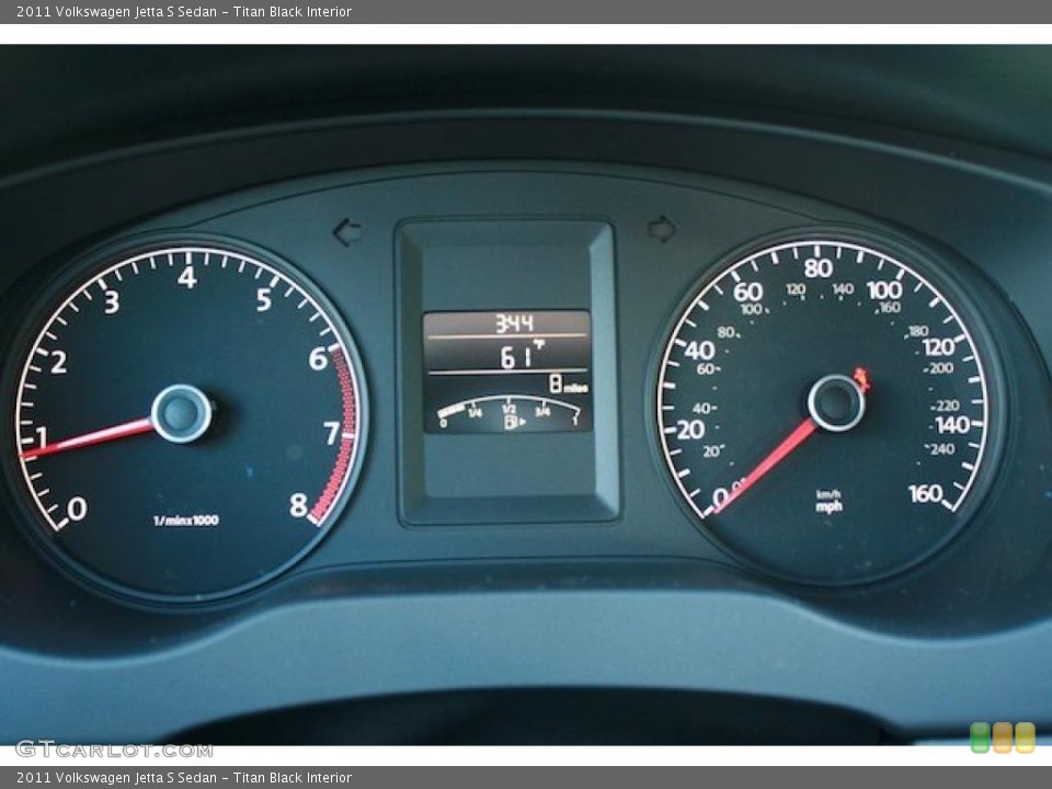 Titan Black Interior Gauges for the 2011 Volkswagen Jetta S Sedan #43543668