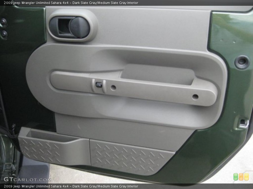 Dark Slate Gray/Medium Slate Gray Interior Door Panel for the 2009 Jeep Wrangler Unlimited Sahara 4x4 #43544360