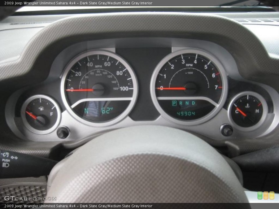 Dark Slate Gray/Medium Slate Gray Interior Gauges for the 2009 Jeep Wrangler Unlimited Sahara 4x4 #43544488
