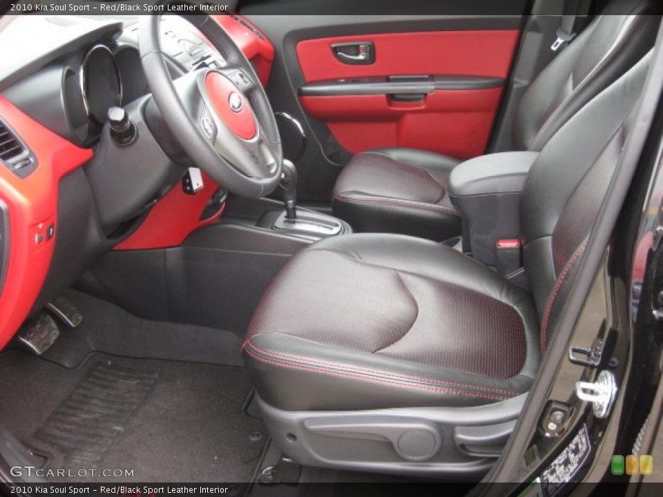 Red/Black Sport Leather Interior Photo for the 2010 Kia Soul Sport #43550029