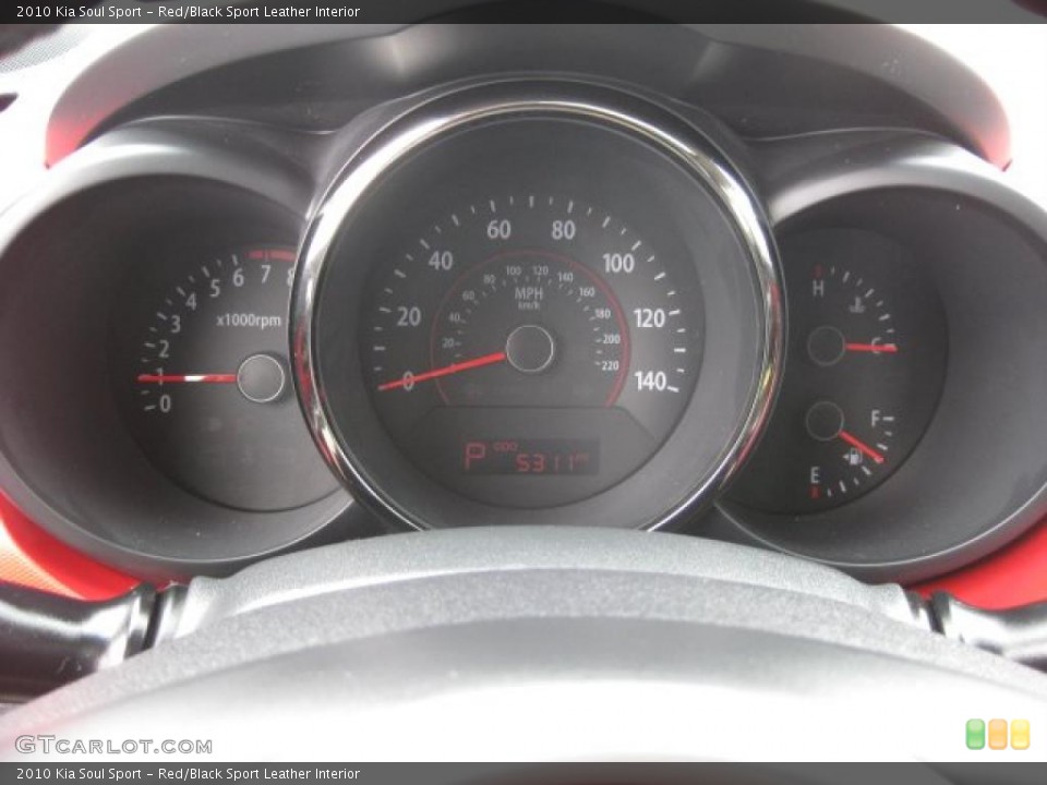 Red/Black Sport Leather Interior Gauges for the 2010 Kia Soul Sport #43550173