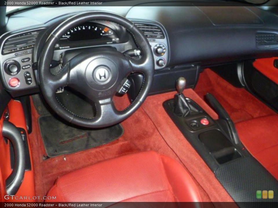 Black/Red Leather Interior Prime Interior for the 2000 Honda S2000 Roadster #43562258