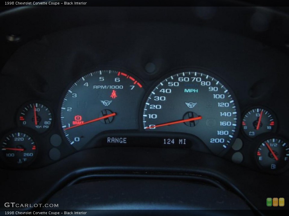 Black Interior Gauges for the 1998 Chevrolet Corvette Coupe #43562454