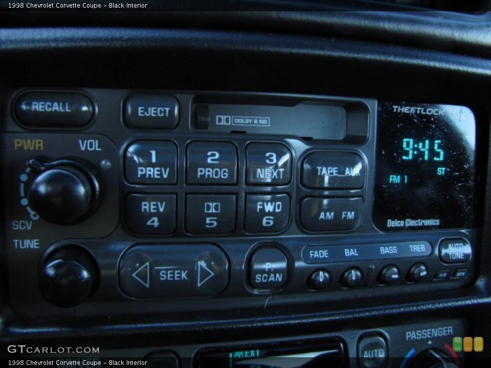 Black Interior Controls for the 1998 Chevrolet Corvette Coupe #43562470