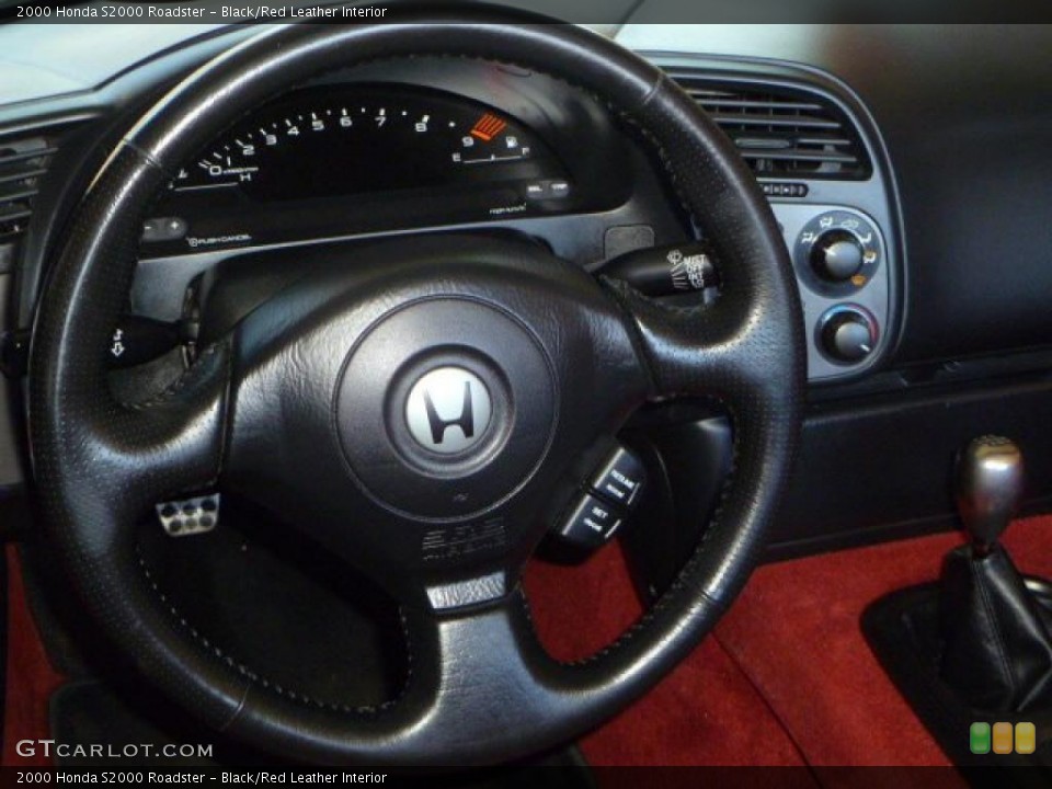 Black/Red Leather Interior Steering Wheel for the 2000 Honda S2000 Roadster #43562524