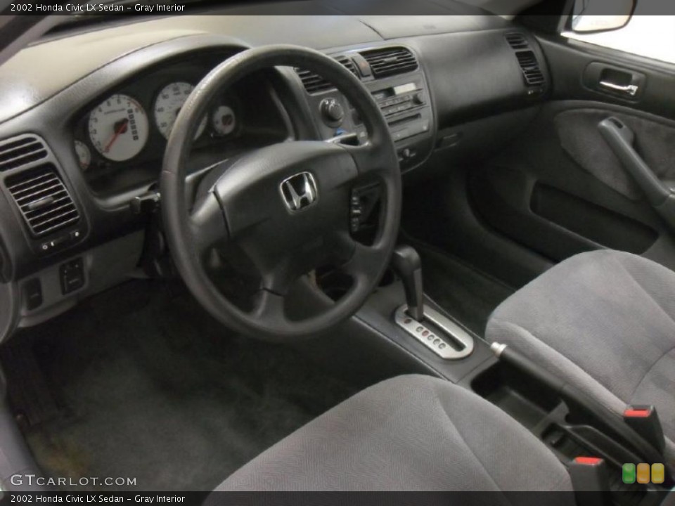 Gray Interior Prime Interior for the 2002 Honda Civic LX Sedan #43565885